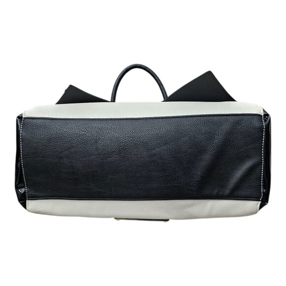Betsey Johnson New Double Big Bow Black And White Satchel Shoulder Handbag - Picture 13 of 16